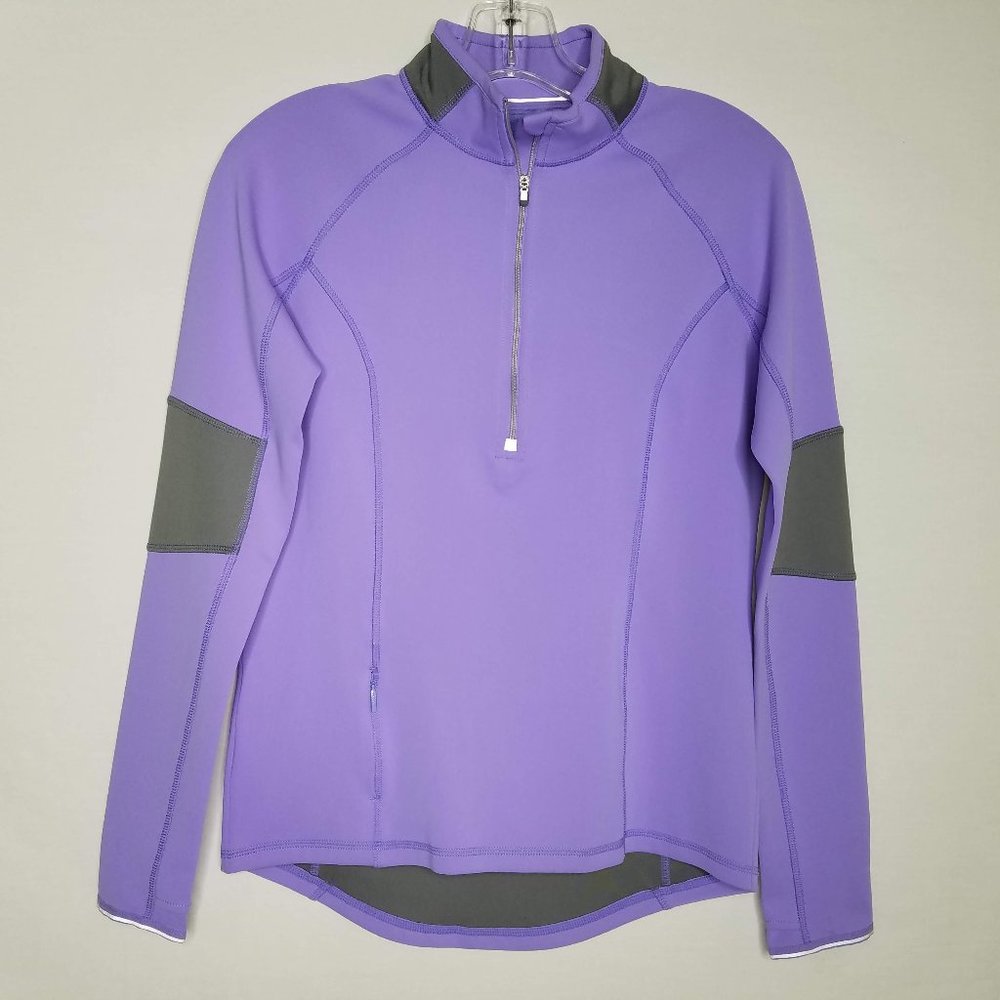 Athleta Running Top 1/2 Zip Long Sleeve Thumbholes